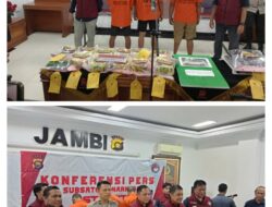 Ditresnarkoba Polda Jambi Berhasil Mengamankan Tiga Pelaku Pengedar Narkotika Jenis Sabu Seberat 12 Kilogram.